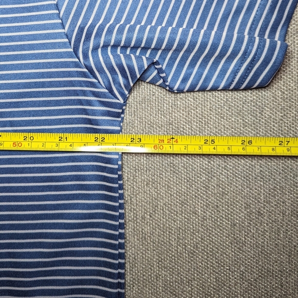 PGA TOUR GOLF BLUE STRIPED POLO MENS LARGE - Picture 4 of 6